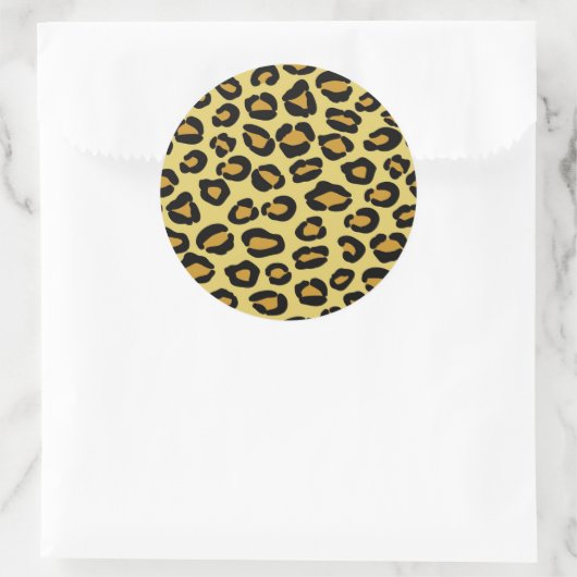 Leopard Pattern Ronde Sticker (Tas)