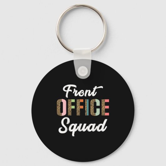 Leopard Pattern School Secretaris Admin Front Offi Sleutelhanger (Voorkant)