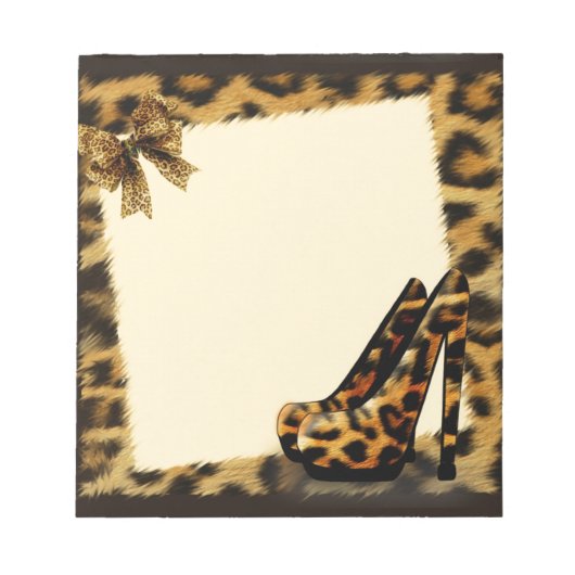 Leopard Pattern Shoes op maat Notitieblok (Voorkant)