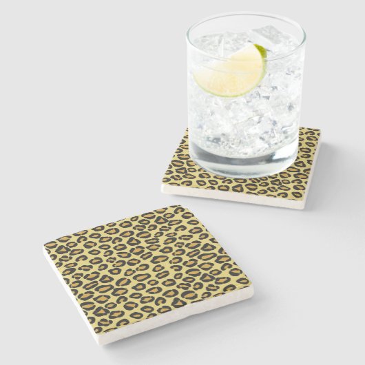Leopard Pattern Stenen Onderzetter (Zijkant)
