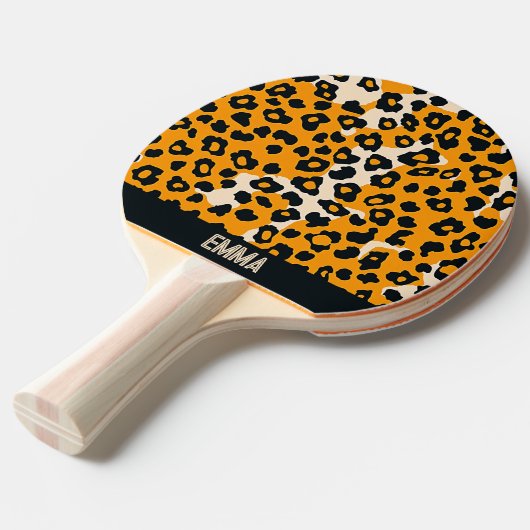 Leopard Pattern Tafeltennisbatje (Voorkant Gekanteld)