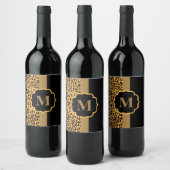 Leopard Pattern Wijn Etiket (Flessen)