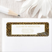 Leopard Pattern Wild Tropical Monogram Etiket (Insitu)