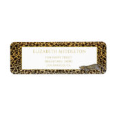 Leopard Pattern Wild Tropical Monogram Etiket (Voorkant)