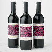 LEOPARD PATTERNED PINK  WINE ETIKET (Flessen)