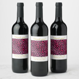 LEOPARD PATTERNED PINK  WINE ETIKET