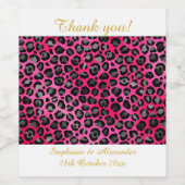 LEOPARD PATTERNED PINK  WINE ETIKET (Enkel label)