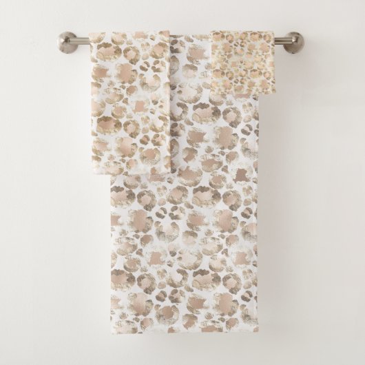  LEOPARD PATTERNEN BATHROOM TOWEL SET BAD HANDDOEK (Insitu)