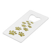 Leopard Paw Print Creditkaart Flessenopener (Achterkant Gekanteld)