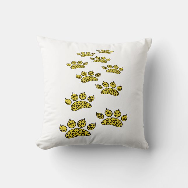 Leopard Paw Print Kussen (Voorkant)