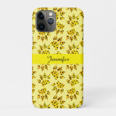 Leopard Paw Print Pattern Naam toevoegen Case-Mate iPhone Case (Achterkant)