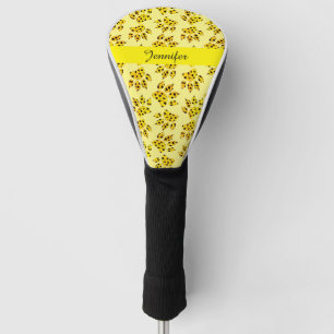 Leopard Paw Print Pattern Naam toevoegen Golfheadcover