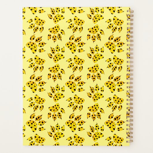 Leopard Paw Print Pattern Naam toevoegen Planner (Achterkant)