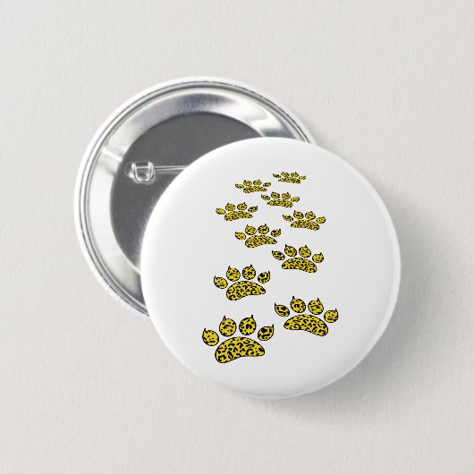 Leopard Paw Print Ronde Button 5,7 Cm (Voorkant /achterkant)