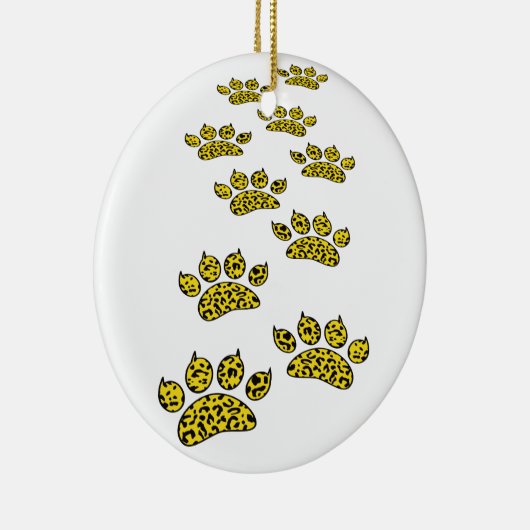 Leopard Paw Print Throw Keramisch Ornament (Rechts)