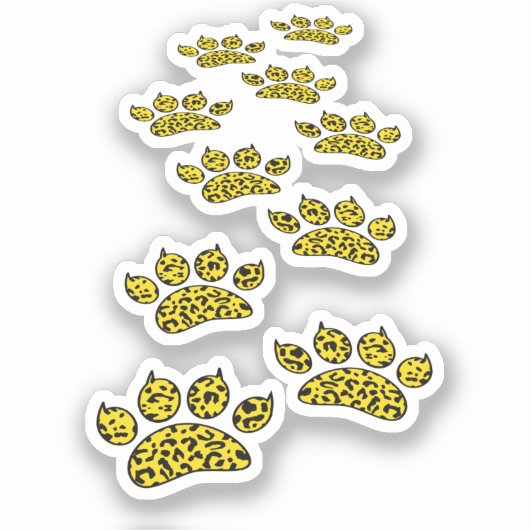 Leopard Paw Print Throw Sticker (Voorkant)