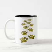 Leopard Paw Print Tweekleurige Koffiemok (Links)