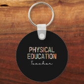 Leopard Pe Teacher Ck To School Physical Education Sleutelhanger (Voorkant)