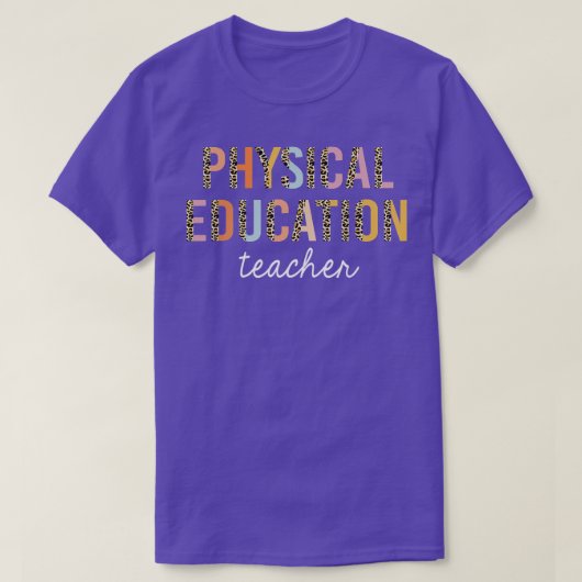 Leopard Pe Teacher Phys Ed Cute Back to School Sup T-shirt (Design voorkant)