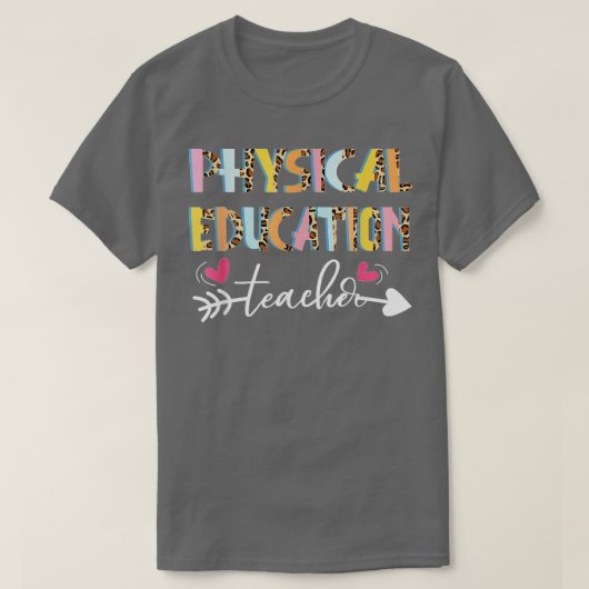 Leopard Pe Teacher Phys Ed Cute Back to School Sup T-shirt (Design voorkant)