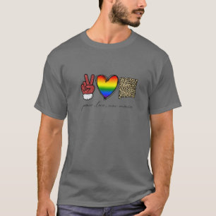 Leopard Peace Love New Mexico Heart LGBT Pride Chr T-shirt