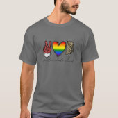 Leopard Peace Love Rhode Island Heart LGBT Pride C T-shirt (Voorkant)
