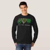Leopard Peace Love Shamrock Irish Saint Patrick S T-shirt (Voorkant volledig)