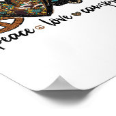 Leopard Peace Sign Heart Design Vrouwen Mannen Tie Poster (Hoek)