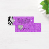 Leopard Pearl Kant Juwelen Prijs Label Paarse Mini Visitekaartjes (Bureau)