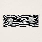 Leopard Pearl Kant Juwelen Prijs Label Roze Dubbel Mini Visitekaartjes (Achterkant)