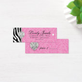 Leopard Pearl Lace Jewels Price Label Pink Mini Visitekaartjes (Bureau)