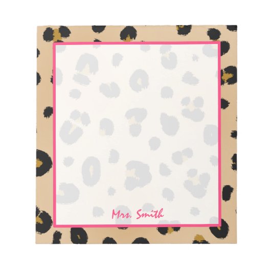 Leopard Personalized Notitieblok (Voorkant)