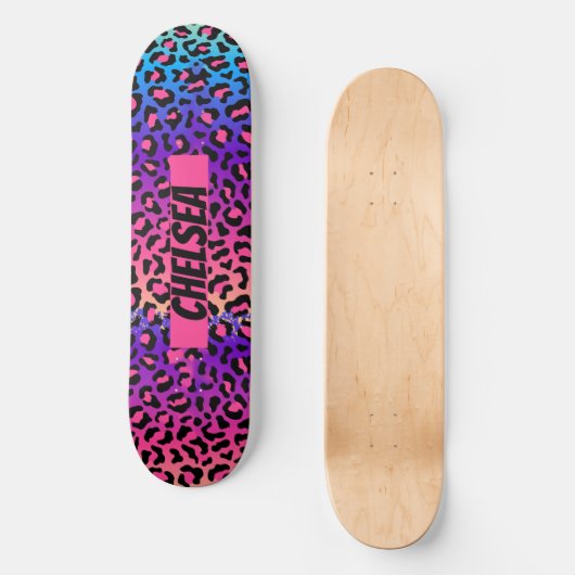 Leopard Personalized Skateboard Deck (Voorkant)
