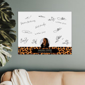 Leopard Photo Graduation Party ondertekenende gast Foto Afdruk