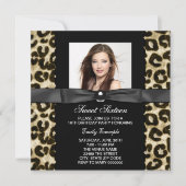 Leopard Photo Sweet 16 Verjaardagsfeest Kaart (Voorkant)