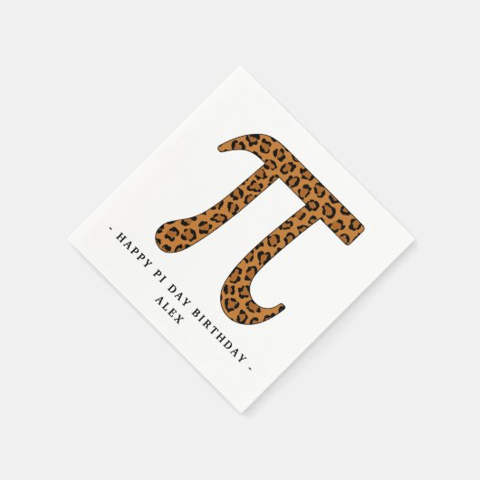 Leopard Pi symbool Happy Pi Day Verjaardag Servet (Hoek)