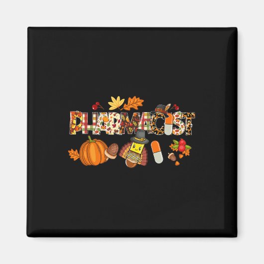 Leopard Pilgrim Pet Herfst Thanksgiving G Magneet (Voorkant)