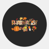 Leopard Pilgrim Pet Herfst Thanksgiving G Ronde Sticker (Voorkant)