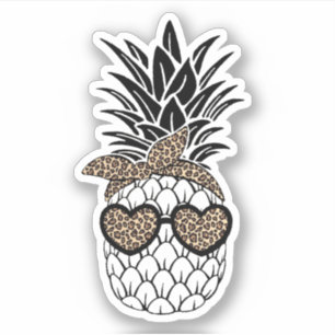 Leopard Pineapple Zonnebril Aloha Beaches Hawaii Sticker