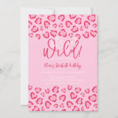 Leopard Pink Birthday Stylish Animal Print Party Kaart (Voorkant)