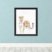 Leopard Pink Bow Canvas Afdruk (Insitu (Houten vloer))