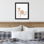 Leopard Pink Bow Canvas Afdruk (Insitu (Slaapkamer))