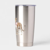 Leopard Pink Bow Geïsoleerde Drinkbeker (Links)
