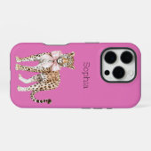 Leopard Pink Bow iPhone Hoesje (Achterkant horizontaal)