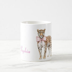 Leopard Pink Bow Koffiemok