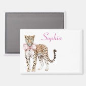 Leopard Pink Bow Magneet (Voorkant / Achterkant)