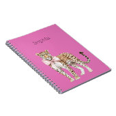 Leopard Pink Bow Notitieboek (Rechterzijde)