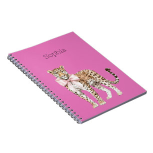 Leopard Pink Bow Notitieboek
