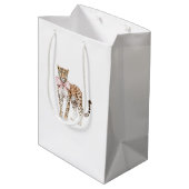 Leopard Pink Bow Verjaardag Medium Cadeauzakje (Achterkant Gekanteld)