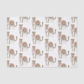 Leopard Pink Bow Verjaardag Tissuepapier (Voorkant)